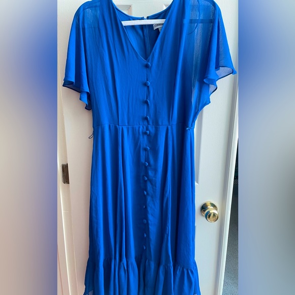 Blue Belted Calvin Klein Dress - Picture 1 of 4